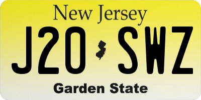 NJ license plate J20SWZ