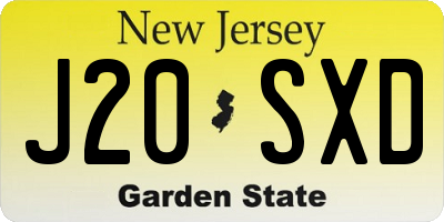 NJ license plate J20SXD