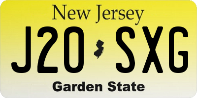 NJ license plate J20SXG