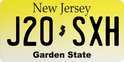 NJ license plate J20SXH