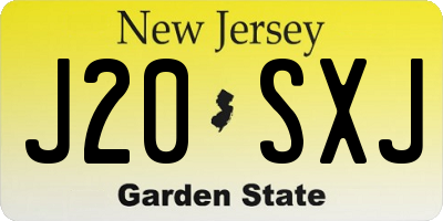 NJ license plate J20SXJ