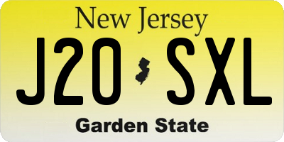 NJ license plate J20SXL