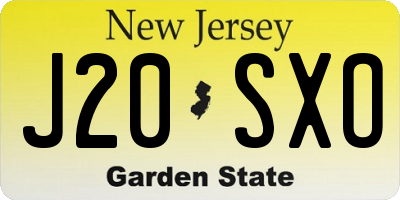 NJ license plate J20SXO