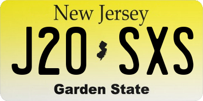 NJ license plate J20SXS