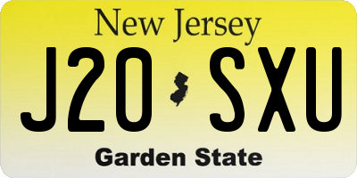 NJ license plate J20SXU