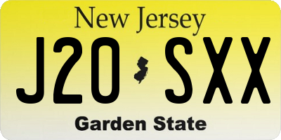 NJ license plate J20SXX