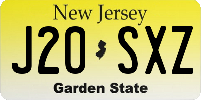 NJ license plate J20SXZ