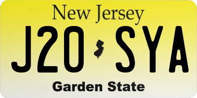 NJ license plate J20SYA