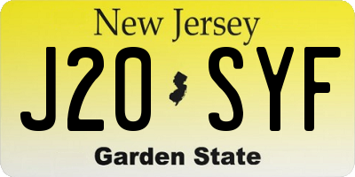 NJ license plate J20SYF