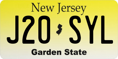NJ license plate J20SYL