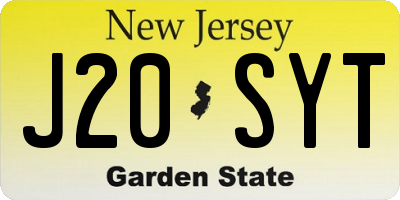 NJ license plate J20SYT