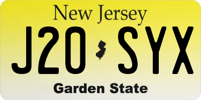 NJ license plate J20SYX