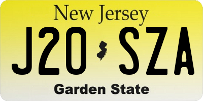 NJ license plate J20SZA