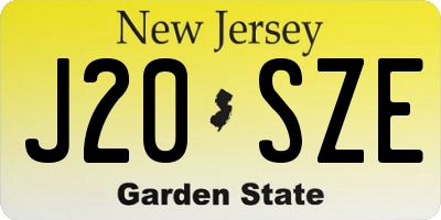 NJ license plate J20SZE