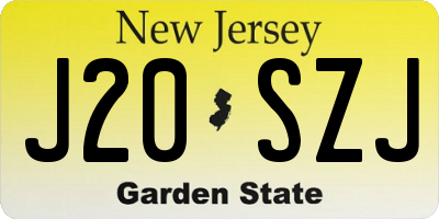 NJ license plate J20SZJ