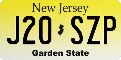 NJ license plate J20SZP