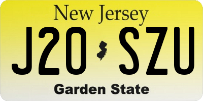 NJ license plate J20SZU