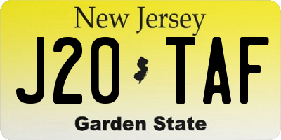 NJ license plate J20TAF