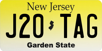 NJ license plate J20TAG