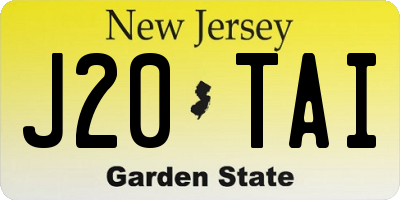 NJ license plate J20TAI