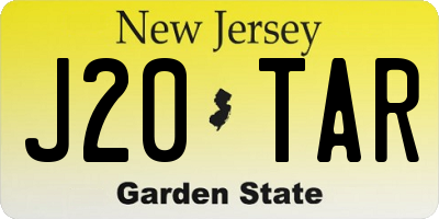 NJ license plate J20TAR