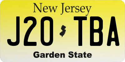 NJ license plate J20TBA