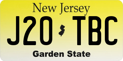 NJ license plate J20TBC