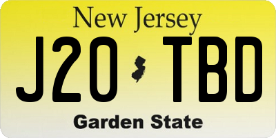 NJ license plate J20TBD