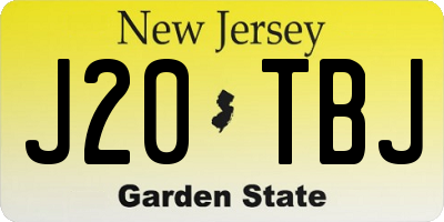 NJ license plate J20TBJ