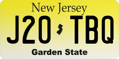NJ license plate J20TBQ
