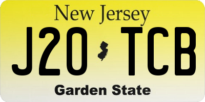 NJ license plate J20TCB