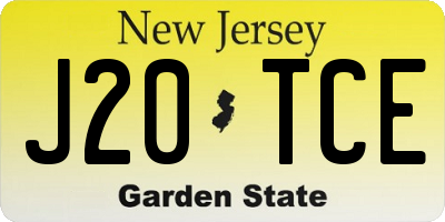 NJ license plate J20TCE