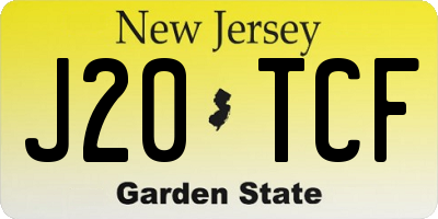 NJ license plate J20TCF