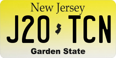 NJ license plate J20TCN