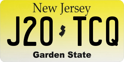 NJ license plate J20TCQ