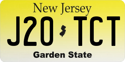 NJ license plate J20TCT