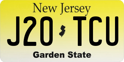 NJ license plate J20TCU