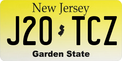 NJ license plate J20TCZ