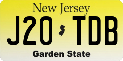 NJ license plate J20TDB