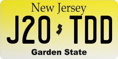 NJ license plate J20TDD