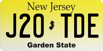 NJ license plate J20TDE