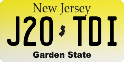 NJ license plate J20TDI