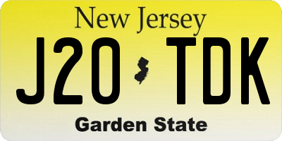 NJ license plate J20TDK