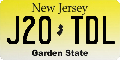 NJ license plate J20TDL
