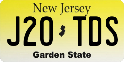 NJ license plate J20TDS