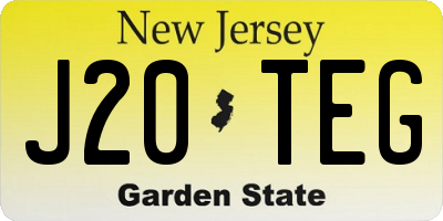 NJ license plate J20TEG