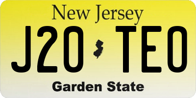 NJ license plate J20TEO