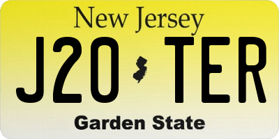 NJ license plate J20TER