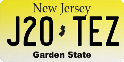 NJ license plate J20TEZ