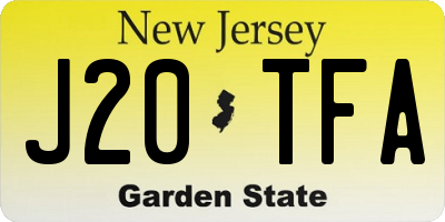 NJ license plate J20TFA